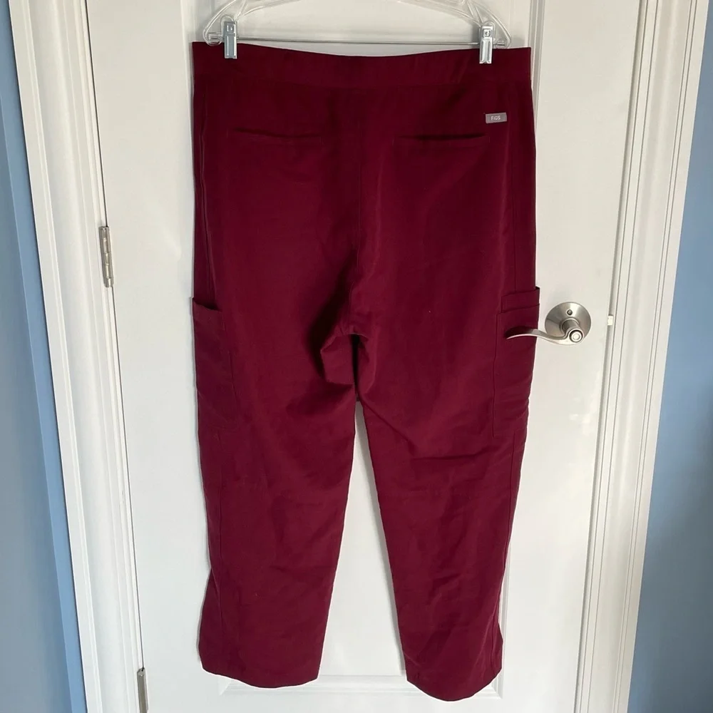 Figs Axim Burgundy Red Cargo Scrub Pants - 35665